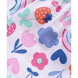 Babyhug Cotton Knit Shorts with Strawberry & Floral Print Bow Applique Pack of 3 -  Multicolour