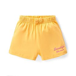 Babyhug Cotton Single Jersey Knit Shorts Polka Dot & Palm Tree Print Pack of 3 - Pink Peach & Yellow
