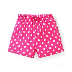 Babyhug Cotton Single Jersey Knit Shorts Polka Dot & Palm Tree Print Pack of 3 - Pink Peach & Yellow