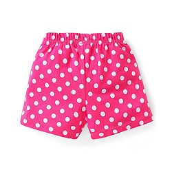 Babyhug Cotton Single Jersey Knit Shorts Polka Dot & Palm Tree Print Pack of 3 - Pink Peach & Yellow