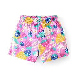 Babyhug Cotton  Knit Shorts Floral Print Pack of 3 - Multicolor