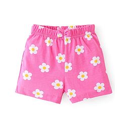 Babyhug Cotton  Knit Shorts Floral Print Pack of 3 - Multicolor