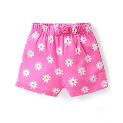 Babyhug Cotton Knit   Shorts Floral & Strawberry Print  Bow Applique Pack of 3 -  Multicolour