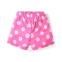 Babyhug Cotton Knit   Shorts Floral & Strawberry Print  Bow Applique Pack of 3 -  Multicolour