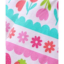 Babyhug Cotton Knit   Shorts Floral & Strawberry Print  Bow Applique Pack of 3 -  Multicolour