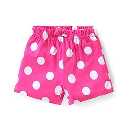 Babyhug Cotton Knit Shorts With Polka Dot Print & Bow Applique Pack of 3 - Multicolor