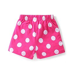 Babyhug Cotton Knit Shorts With Polka Dot Print & Bow Applique Pack of 3 - Multicolor