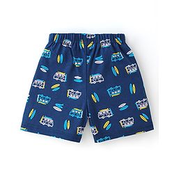 Babyhug Cotton Knit Shorts Beach Print Pack of 3 - Yellow Blue & Green