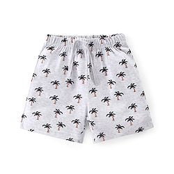 Babyhug Cotton Single Jersey Knit Knee Length Shorts Tropical Theme Pack Of 3 - White Green & Blue