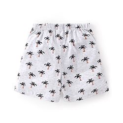 Babyhug Cotton Single Jersey Knit Knee Length Shorts Tropical Theme Pack Of 3 - White Green & Blue