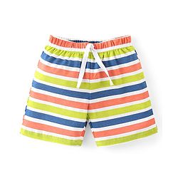 Babyhug Cotton Knit Knee Length Striped Shorts Tropical Camo Print Pack of 3 - Multicolour