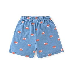 Babyhug Cotton Single Jersey Knit Shorts Stripes & Fox Print Pack Of 3 - Blue White & Orange