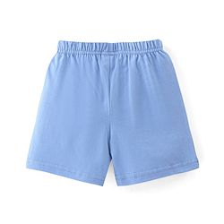 Babyhug Cotton Knit Shorts Stripes & Cars Print - Blue White & Yellow