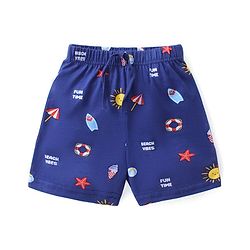 Babyhug Cotton Knit Shorts Surfboard Print Pack of 3 - Multicolour