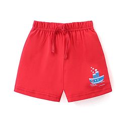 Babyhug Cotton Knit Shorts With Boat Print Pack of 3 - Multicolour
