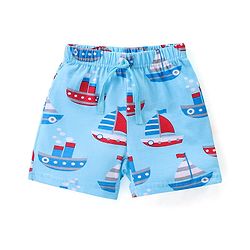 Babyhug Cotton Knit Shorts With Boat Print Pack of 3 - Multicolour