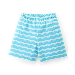 Babyhug Cotton Single Jersey Knit Shorts Fish Print Pack Of 3 - Blue & Yellow