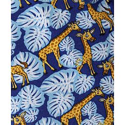 Babyhug Cotton Knit Knee Length Shorts Giraffe Print - Navy