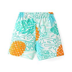 Babyhug Cotton Single Jersey Knit Shorts Tropical Print - Blue