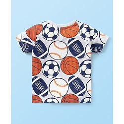 Babyhug 100% Cotton Knit Half Sleeves T-Shirts Sports Theme Pack of 3 - Multicolor