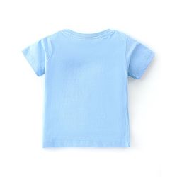 Babyhug Cotton Knit Half Sleeves Dino & Text Printed T-Shirts Pack of 3 - Blue & Yellow