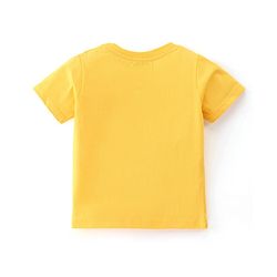 Babyhug Cotton Knit Half Sleeves Dino & Text Printed T-Shirts Pack of 3 - Blue & Yellow