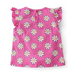 Babyhug 100% Cotton Knit Frill Sleeves Top With Floral Print Pack Of 3 - Multicolor