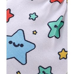 Babyhug 100% Cotton Knit Mittens & Booties Set Star Print Pack of 2 - White