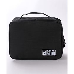 Babyhug Multifunctional Portable Travel Toiletry Bag with Straps - Black