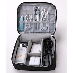 Babyhug Multifunctional Portable Travel Toiletry Bag with Straps - Black