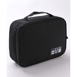 Babyhug Multifunctional Portable Travel Toiletry Bag with Straps - Black