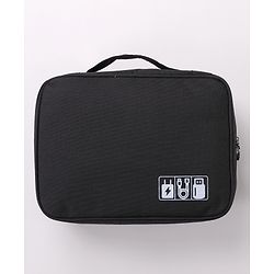 Babyhug Multifunctional Portable Travel Toiletry Bag with Straps - Black