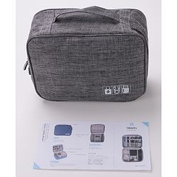 Babyhug Multifunctional Portable Travel Toiletry Bag with Straps - Black