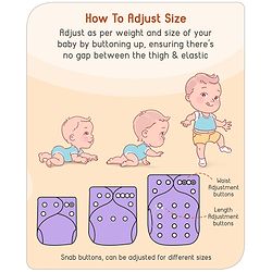 Babyhug Free Size Reusable Cloth Diaper with 2 Smart Dry Inserts Combo Robot Print- Teal Blue