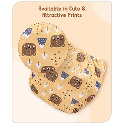 Babyhug Free Size Reusable Cloth Diaper with 2 Smart Dry Inserts Combo Robot Print- Teal Blue
