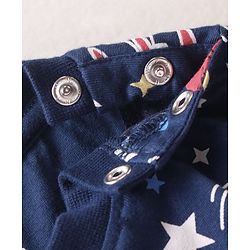 Babyhug Single Jersey Knit  Full Sleeves Night Suit Space Theme Print - Navy Blue
