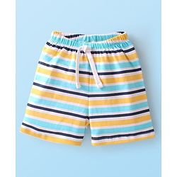 Babyhug Cotton Knit  Striped Shorts Pack of 3 - Multicolour