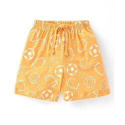 Babyhug Cotton Knit Shorts With Football Print Pack of 3 - Multicolour