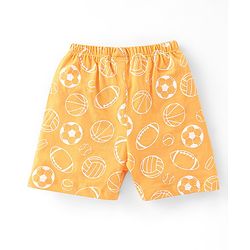 Babyhug Cotton Knit Shorts With Football Print Pack of 3 - Multicolour