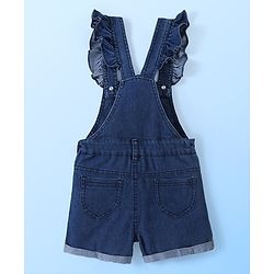 Babyhug Single Jersey Woven Half Sleeves T-Shirt  & Denim Butterfly Print & Embroidery - White & Blue