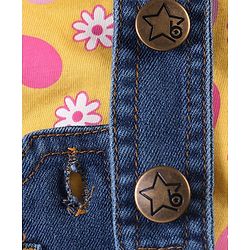 Babyhug Cotton Woven Dungaree with Half Sleeves Inner Tee Fruity Print - Multicolour
