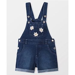 Babyhug Single Jersey Woven Half Sleeves T-Shirt & Denim Floral Print & Embroidery - Multicolor