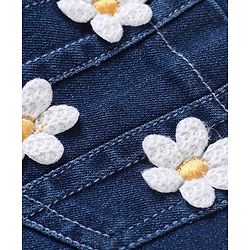 Babyhug Single Jersey Woven Half Sleeves T-Shirt & Denim Floral Print & Embroidery - Multicolor