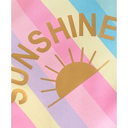 Babyhug V Cut Cap Sleeves Swimsuit Sun Print - Multicolour