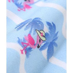 Babyhug Spandex Sleeveless V-Cut Beach Print Swimsuit - Blue