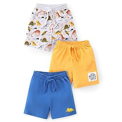 Babyhug Cotton Knit Striped Shorts Pack of 3 - Multicolour