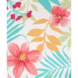 Babyhug V Cut Sleeveless Frock Style Swimsuit Floral Print - Multicolour