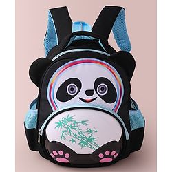 Babyhug Fashion  Backpack with Panda Theme Design - Black