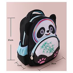 Babyhug Fashion  Backpack with Panda Theme Design - Black