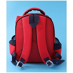 Babyhug Fashion Backpack with Cartoon Car Theme Design - Red